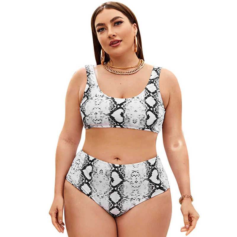 

Bikini 2021 Plus Size 2 Pieces Set Luxury Two Piece Designer Swimsuit Bathing Suit Swimwear Sexy Snake Swimming Suit for Women