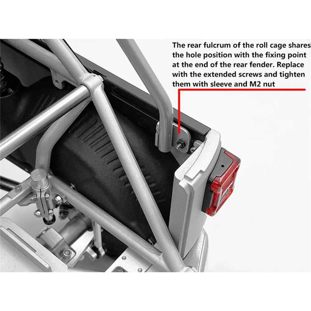 

Metal TUBE Rear Roll Cage Square Spotlight for Capo JKMAX Gen.1 & Gen.2 RC Car Shell Spare Parts