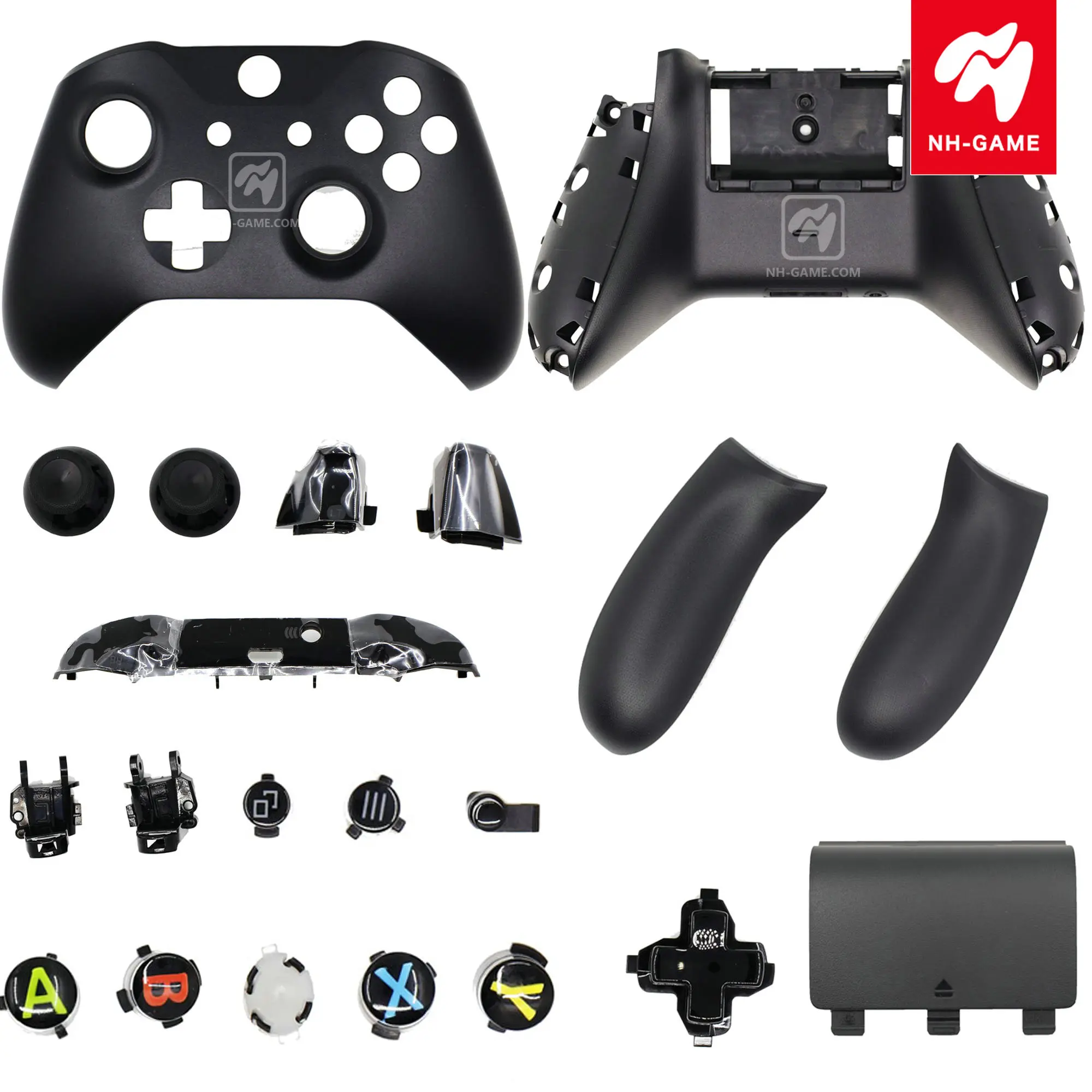 Black Full Kit Аксессуары для беспроводного контроллера для xbox ONE, тонкий передний корпус, лицевая панель, защитная задняя крышка, чехол - Цвет: Black Full Kit