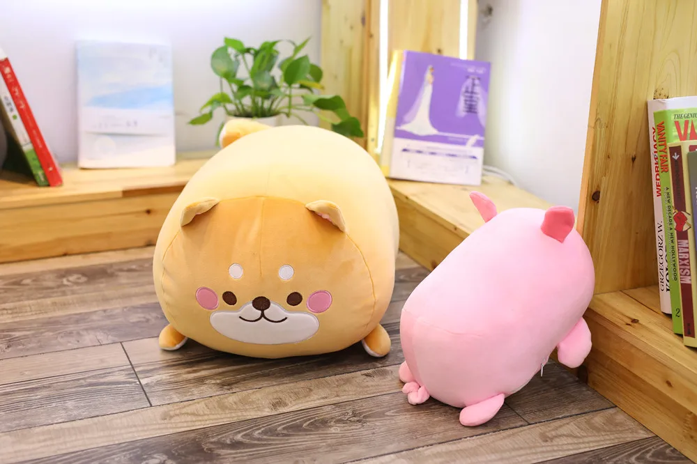Мягкими Животные игрушка мягкая жирных Косплей Shiba «Лисья Секретная служба»(Inu единорог, Динозавр Печать Дети взрослых Ночная подушка для ног и Plushie 3 размера