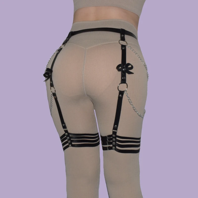 Сексуальные подвязки с уплотнительными кольцами из искусственной кожи Женский