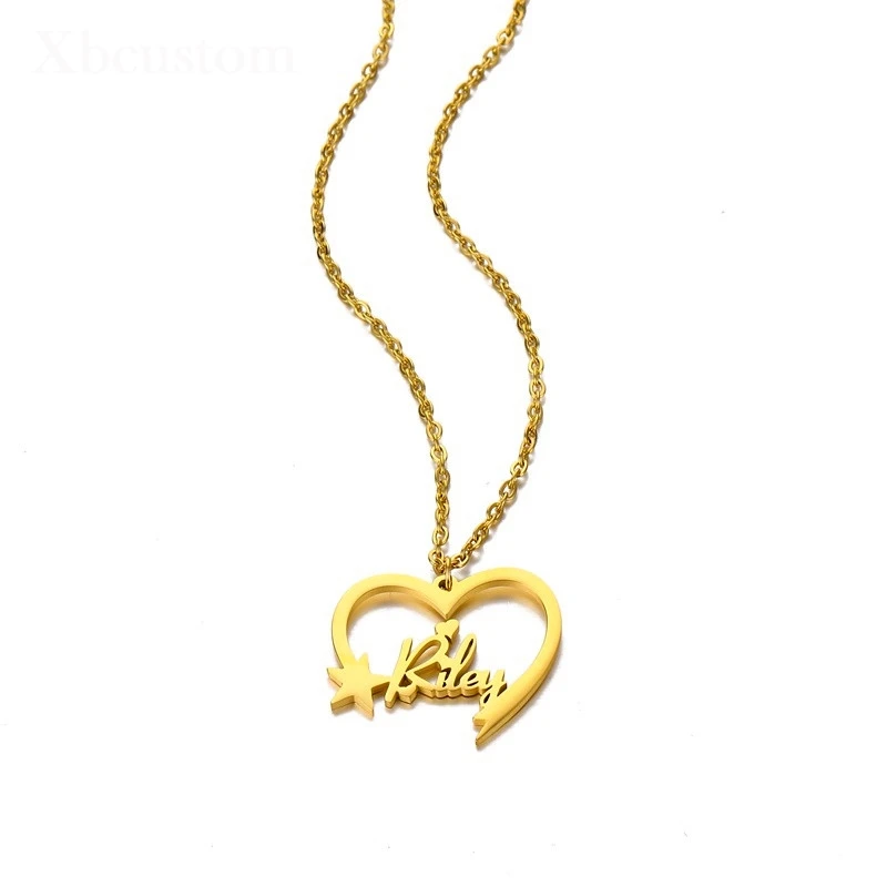 Женское Ожерелье из нержавеющей стали с индивидуальным именем Золотое колье