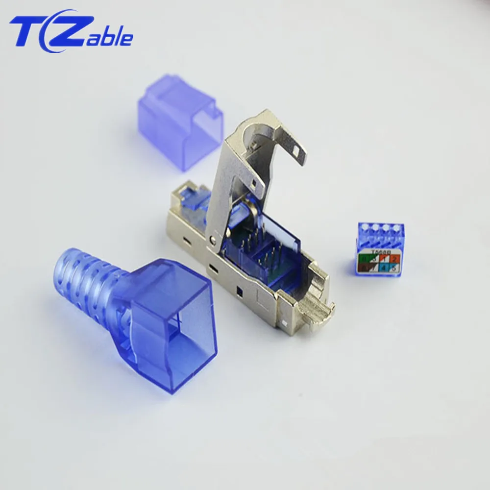 Cat7 RJ45 разъемы 10G Защитная ОБЖИМНАЯ вилка 8p8c для Интернет Ethernet адаптер 23/24AWG