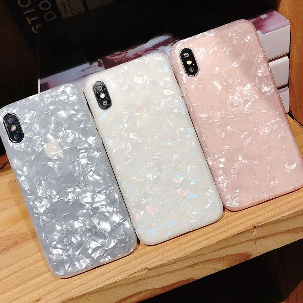 Чехол-накладка для IPhone SE 2020 11 Pro Max Xs X Xr 8 7 Plus 6 6s 12 Mini блестящий с жемчужным узором |