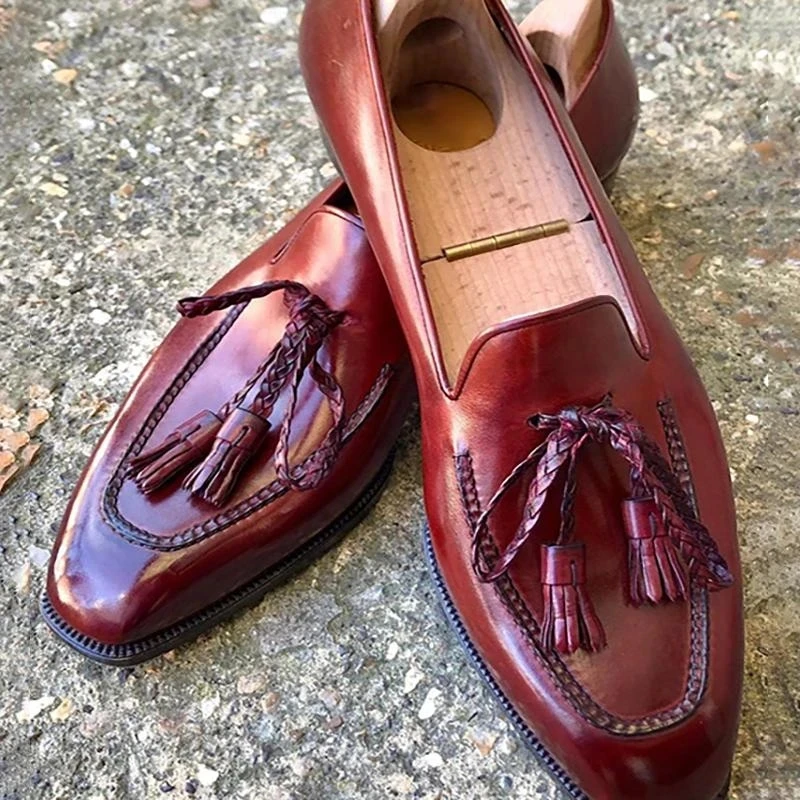 

Men PU Leather Fashion Shoes Low Heel Fringe Shoes Dress Shoes Brogue Shoes Spring Ankle Boots Vintage Classic Male Casual TV389