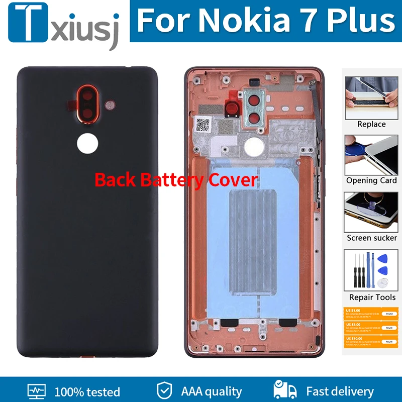 100% оригинальная новинка для Nokia 7 Plus E7 TA 1062 1046 1055 задняя крышка батарейного отсека