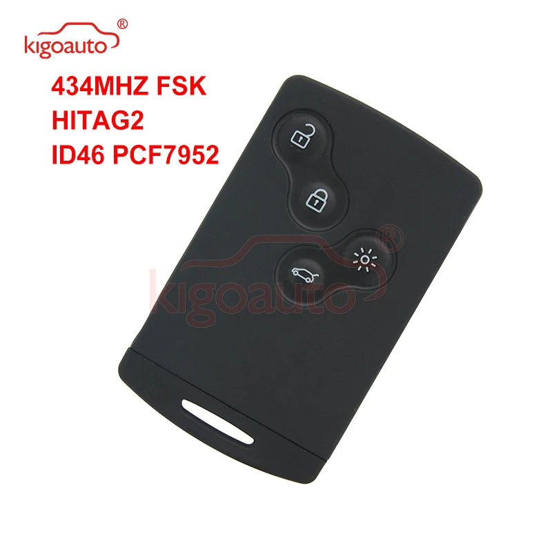 Kigoauto 285975779R дистанционный ключ для смарт карты 4 кнопки 434 МГц PCF7952 Renault Laguna III Megane