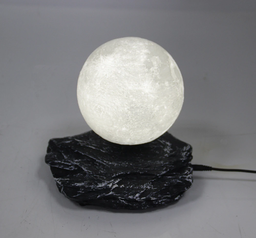 New strange gift study room bedroom Magnetic Levitation 6 inch moon Globe Stone imitation base Floating Night Light | Дом и сад