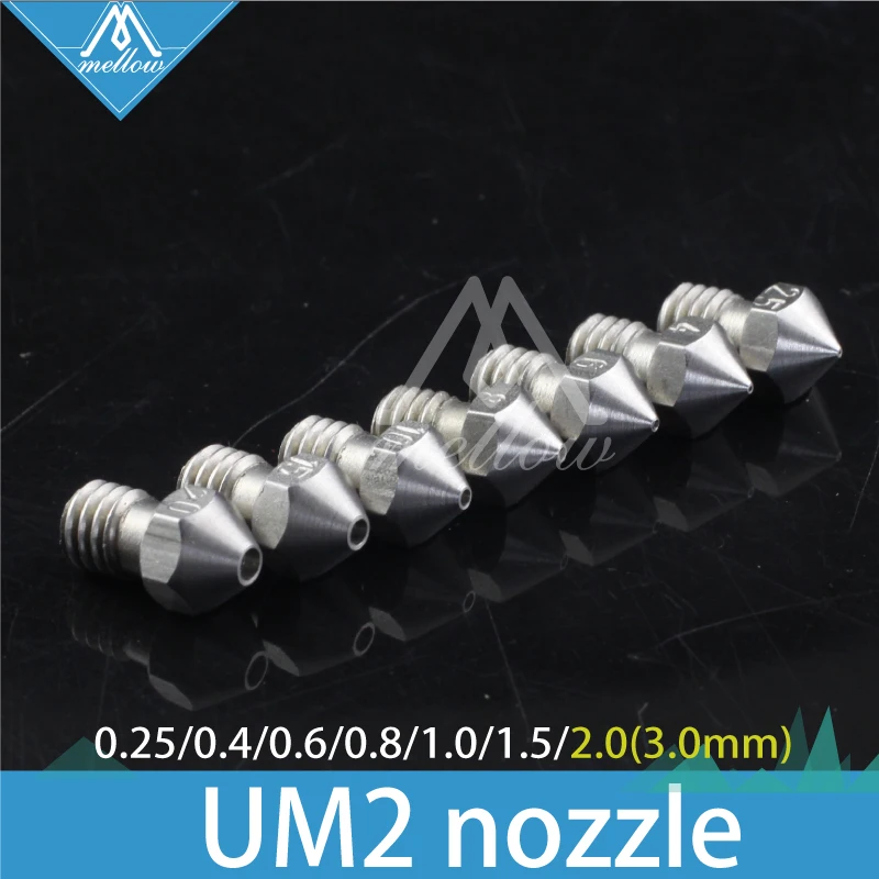 

NEW!4PCS/6PCS/7PCS 3D printer Ultimaker 2 + UM2 Extended hotend Olsson block stainless steel nozzle for 1.75/3.0MM