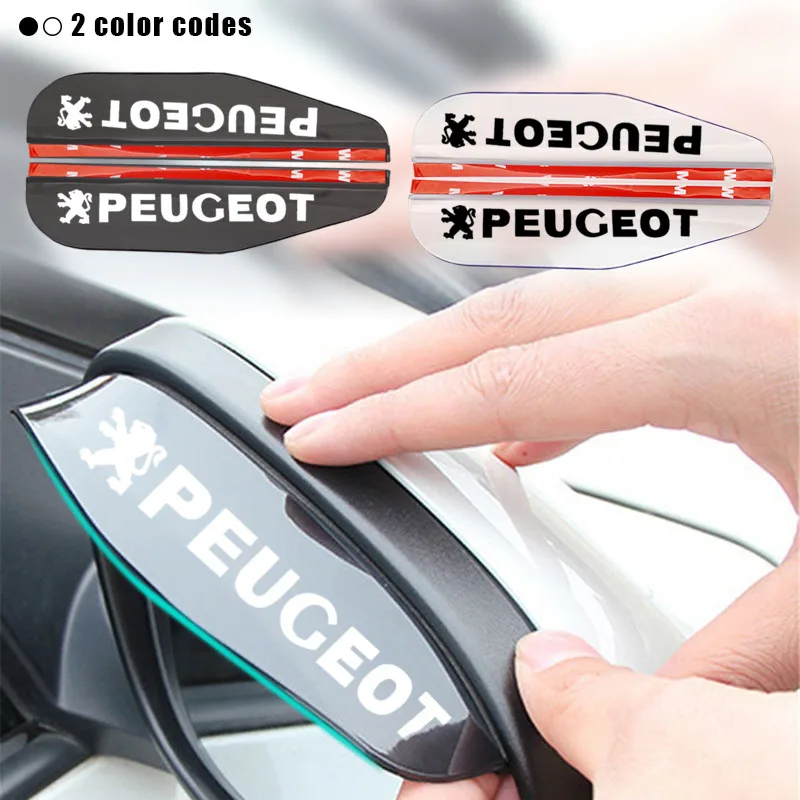 

Car Side Rear View Mirror Rain Eyebrow Visor Rain Shield Shade Cover For Peugeot 107 108 206 207 301 308 307 408 508 2008 3008