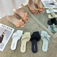 be can wet slippers female summer outer wear ins fashion bow sandals 2020 new wild red sandals kawaii lolita shoes