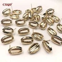 cxqd women personality gold shell stud earrings beach accessories charm party wedding jewelry gift