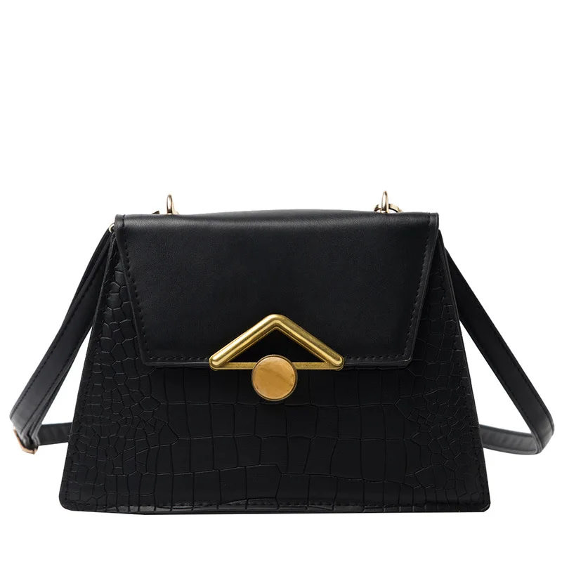 

Stone Pattern Flap Shoulder Crossbody Bags For Women 2021 Solid Color PU Leather Women's Designer Handbag Travel Messenger Bag