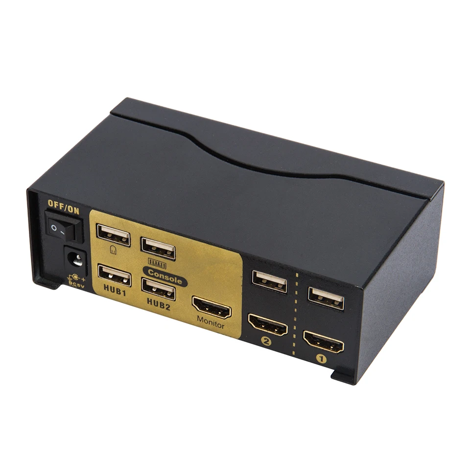 HDMI KVM переключатель с 2 портами автоматического сканирования USB2.0 Hub Поддержка