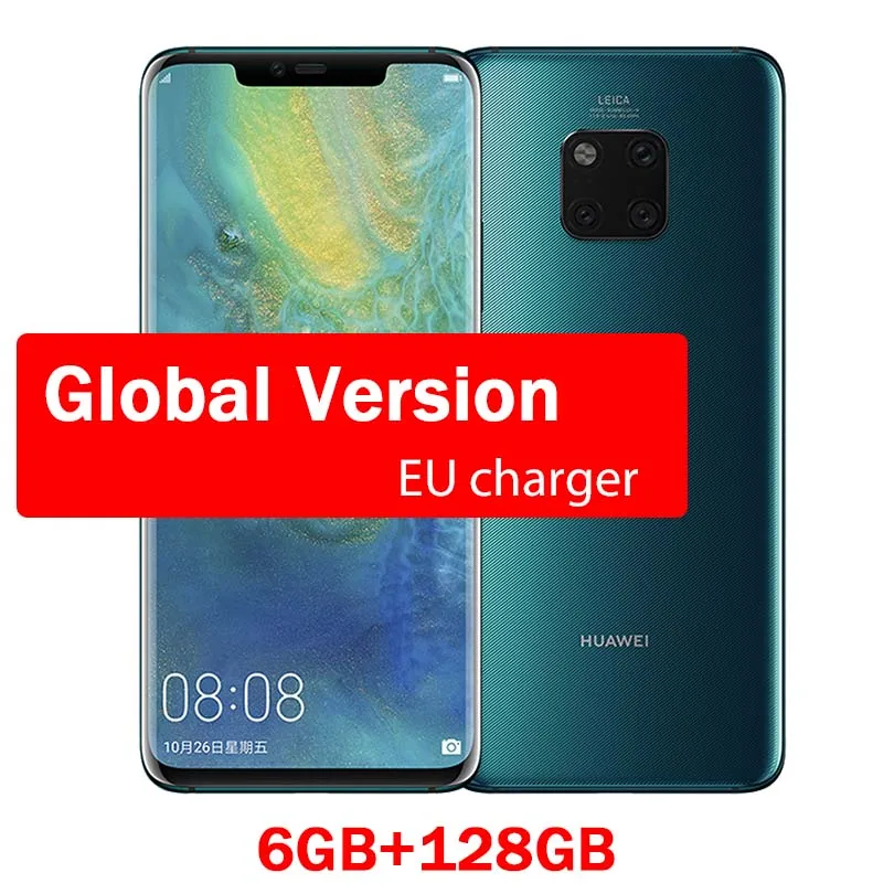 6 128 green globa HUAWEI Коврики 20 Pro мобильный телефон 6,39 дюймов полный Экран водонепроницаемый IP68 40 МП 4 камеры Kirin 980 octa core Быстрая зарядка 10 V/4A - Цвет: 6 128 green globa
