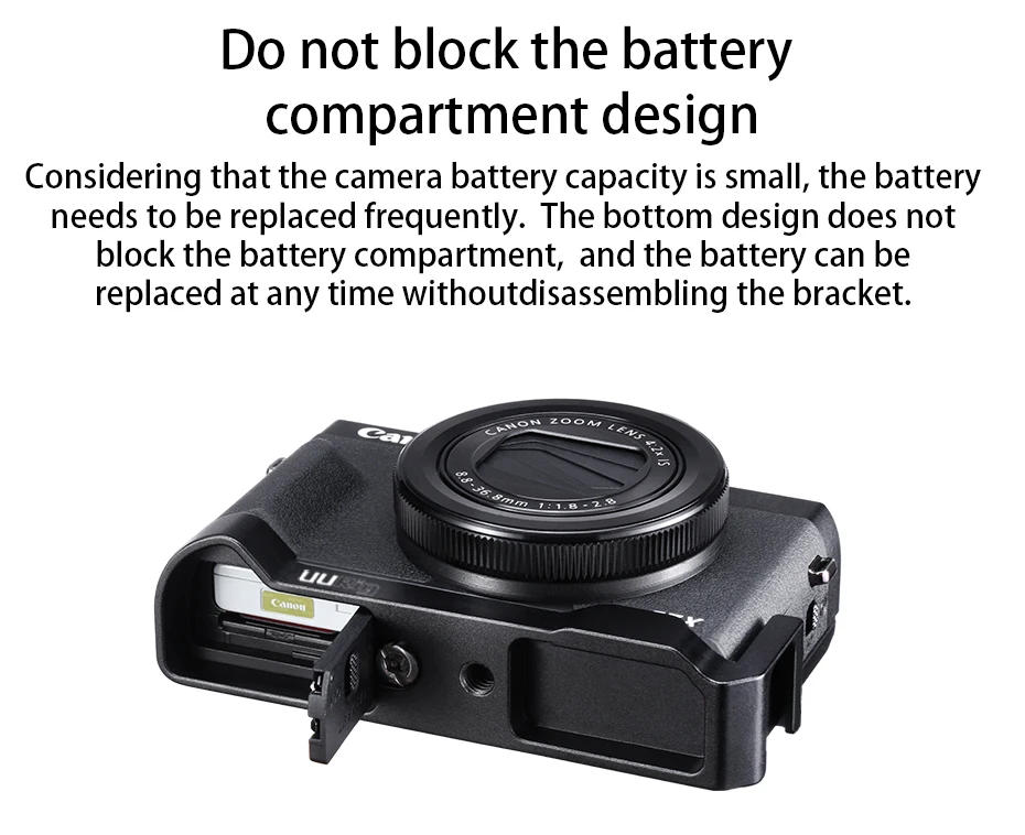 UUrig R016 микрофон L Пластина для Canon G7X Mark III удобный алюминиевый L кронштейн с холодным башмаком для микрофона светодиодный свет