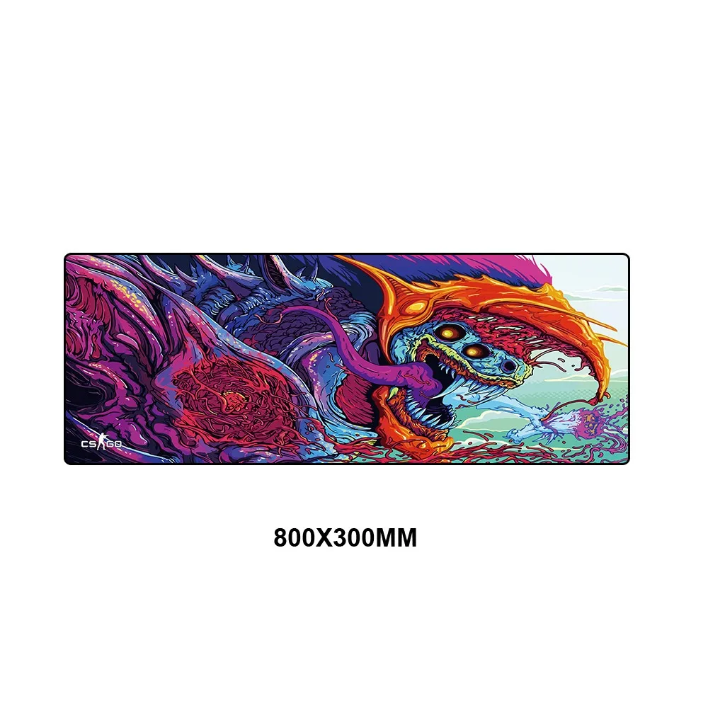 800x300MM Коврик для мыши CSGO большой коврик для мыши XL XXL резиновый противоскользящий Hyper Beast коврик для мыши коврики игровая мышь клавиатура CS GO скоростной коврик для мыши коврик - Цвет: 800x300MM