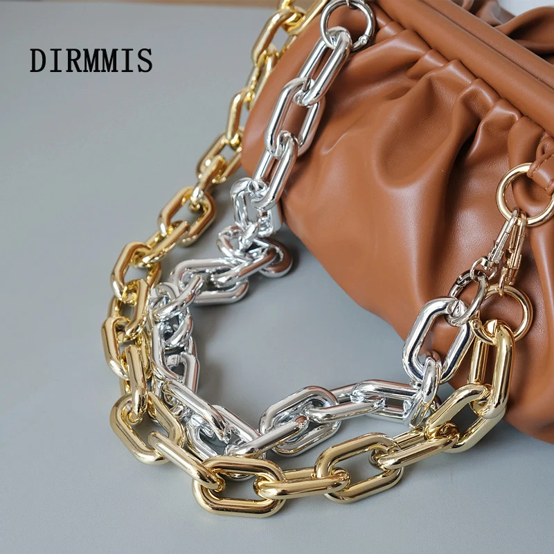 New Fashion Woman Bag Accessory Detachable Parts Replacement Chain Solid Gold Silver Acrylic  Strap Women Shoulder Handle Chain