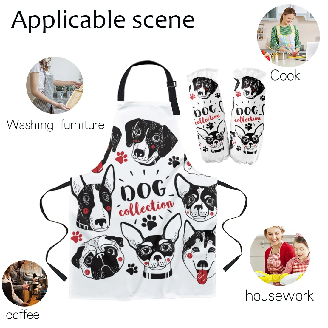 Милая собака породы чихуахуа Хаски кухонный фартук для шеф-повара женщин детский