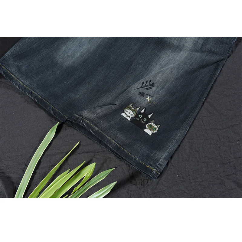 Юбка женская джинсовая в винтажном стиле длинная Милая юбка оверсайз из денима с