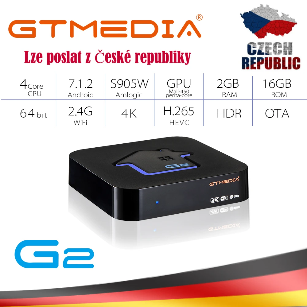 Android 7,1 2G 16G tv BOX 4K Youtube Google GTmedia G2 видео ТВ приемник 2,4G Wifi телевизионная коробка с Bluetooth Play Набор магазина top Box IP tv