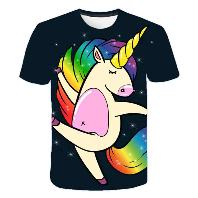 

2021 Summer Brand New Children T-shirt The unicorn 3D Boys/girl T-shirt Kids Short Sleeve T-shirts Casual Baby Tops Clothing