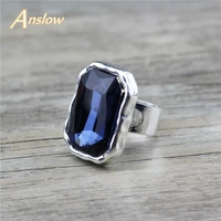 anslow brand vintage big crystal adjustable size women female wedding engagement rings mothers day gift jewelry gift low0051ar