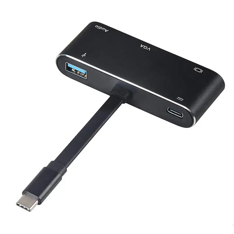 Адаптер 5 в 1 с USB C на HDMI 4K Type HDMI/VGA/аудио/USB 3 0 + порт (PD) конвертер для Macbook Samsung