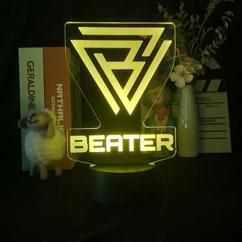 

Be Beater Logo Cool 3D Illusion LED Icon Night Light Color Changing for Teenager Nightlight Bedroom Decor Manga Lamp Table
