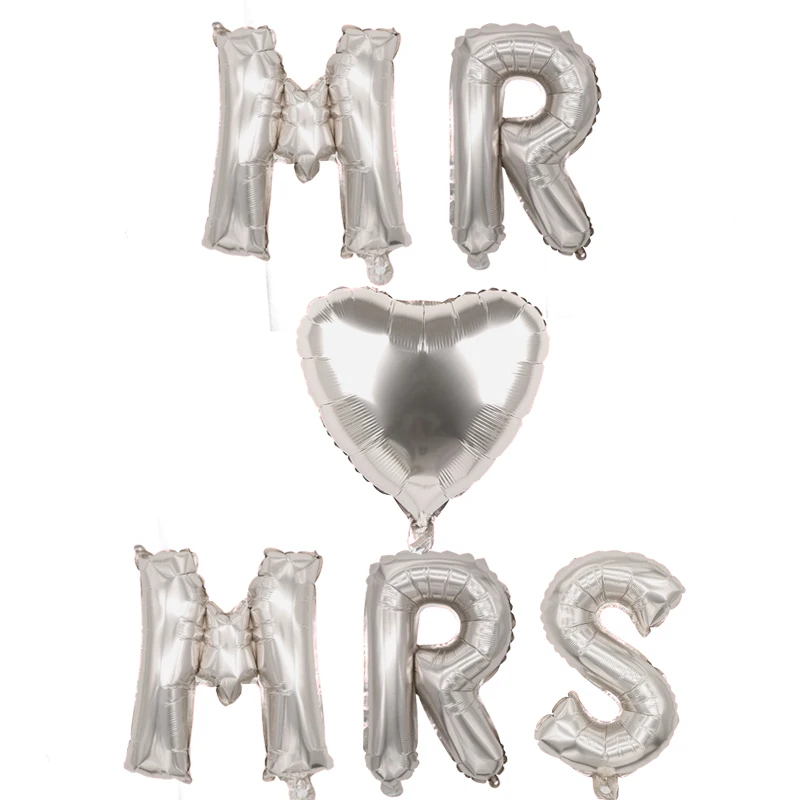 Шары воздушные из фольги с надписью MR и MRS 16 дюймов | Дом сад