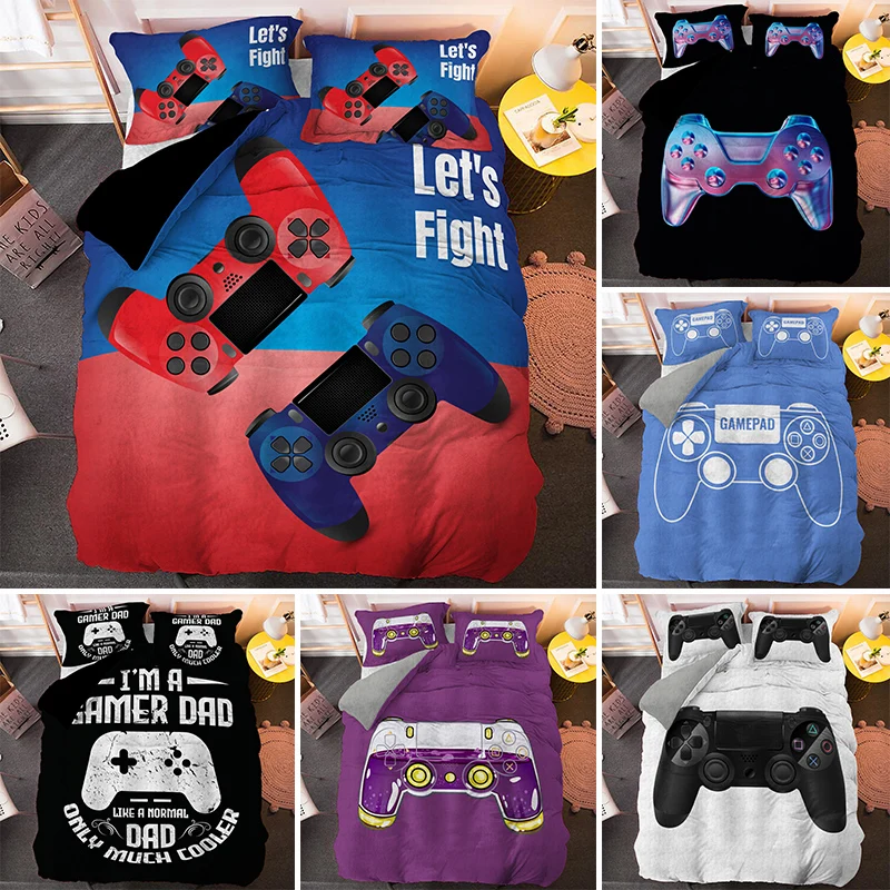 

Modern 3D Gamer Bedding Set 2/3pcs Gamepad Print Comforter Duvet Cover For Kids Adult Game Bed Covers Bedclothes Gift