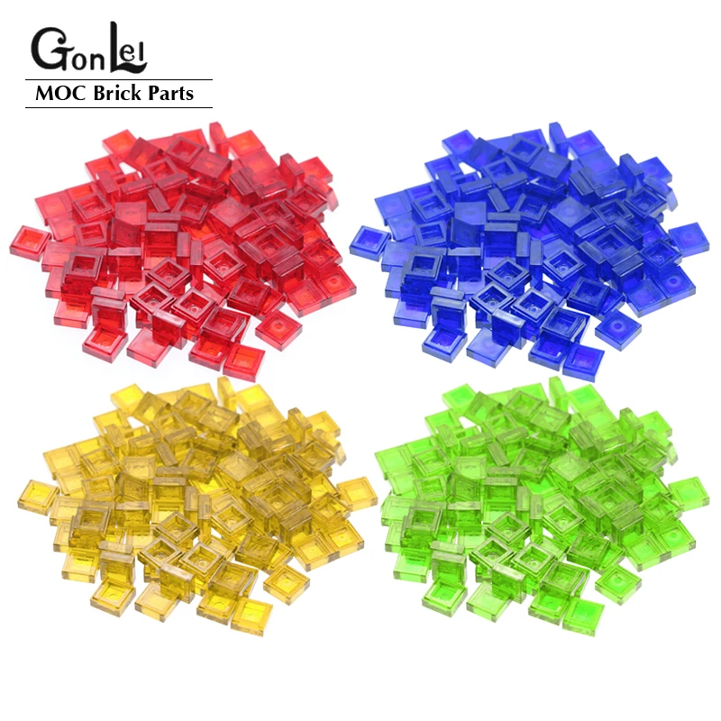 

200 шт./лот MOC кирпич, плоская плитка, 1x1 с пазами, детали для сборки, креативные игрушки «сделай сам», совместимы с 3070b, плиточная плитка