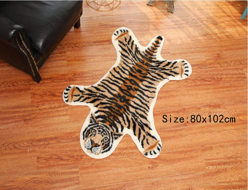 Ковер из искусственной кожи с принтом тигра зебры коровы леопарда для гостиной 11
