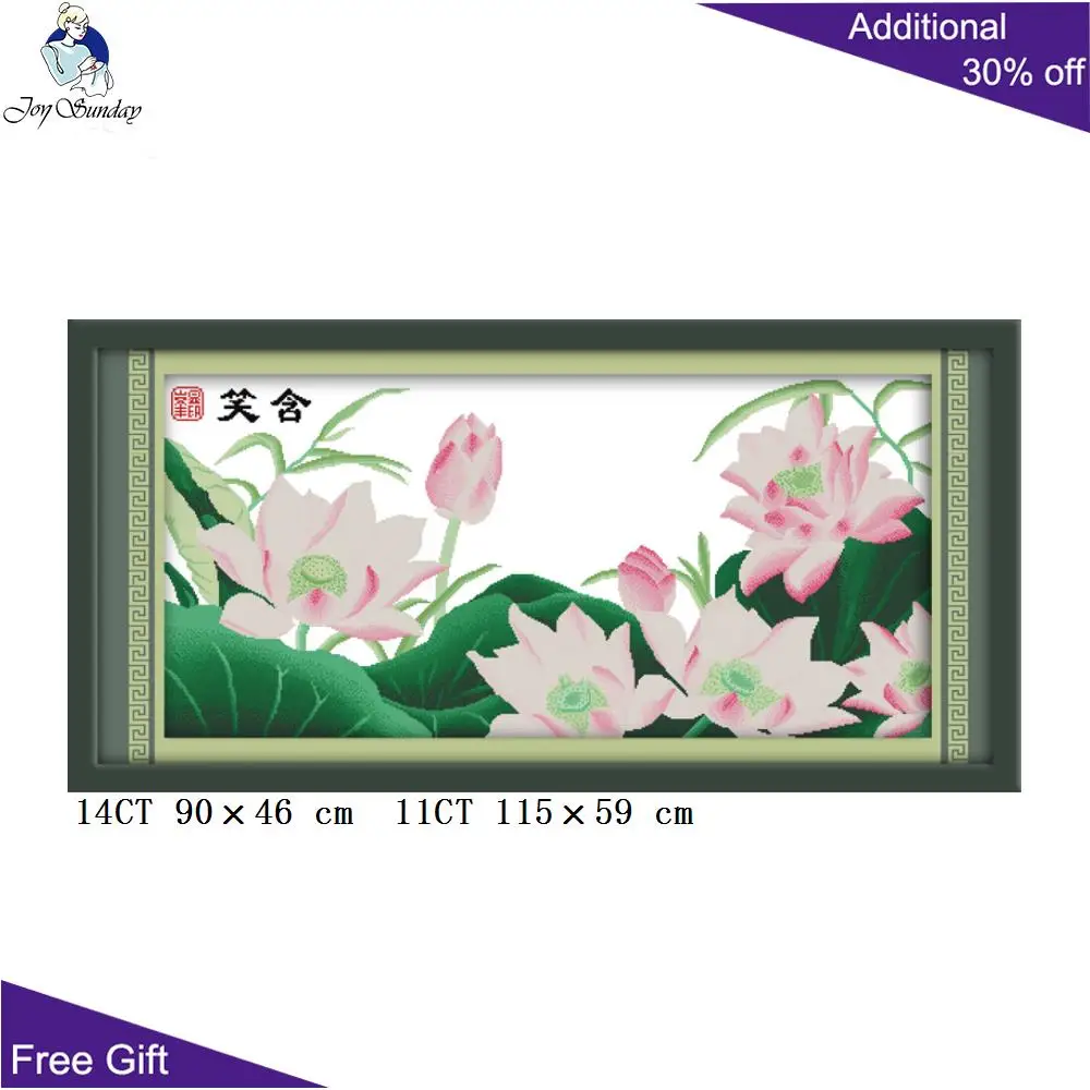 Домашний декор Joy Sunday Lotus H063 H182 H285 14CT 11CT Летние наборы для вышивки крестиком с