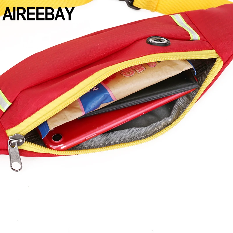 AIREEBAY, светоотражающие поясные сумки для бега, женские ремни, сумка, для спорта на открытом воздухе, для путешествий, поясная сумка, унисекс, сумки на талию, маленький набедренный чехол для телефона