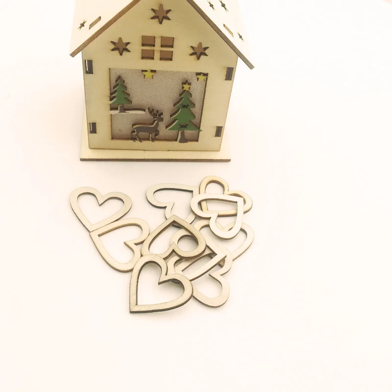 50 шт. 30x32 мм, деревянное сердце, скрапбукинг, живопись, коллекция ручной работы, «сделай сам», аксессуары для украшения дома, деревянные поделки WD0139