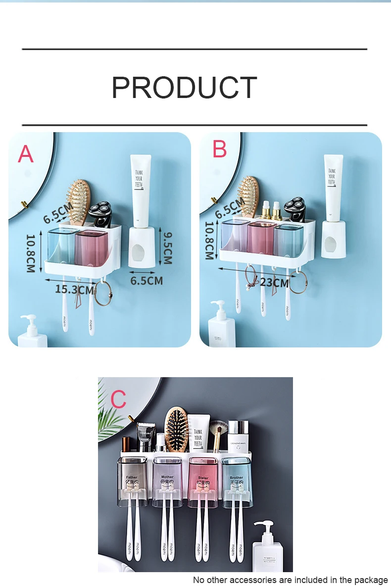 Многофункциональные зубные щетки и держатели зубной пасты стеклянный держатель