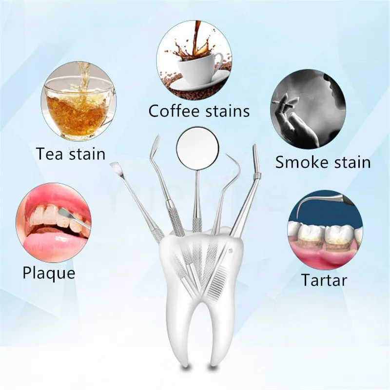 

6pc/set Stainless Steel Dental Dentist Prepared Tool Set Dental Mirror Probe Tweezer Sickle Scaler Tooth Care Kit Instrument 20#