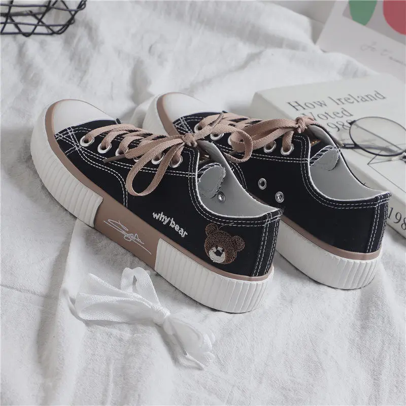 

2021 Women's Sneakers Spring Sports Shoes Casual Flat Bear Cute Running Vulcanized Fashion Athletic Drop Shipping