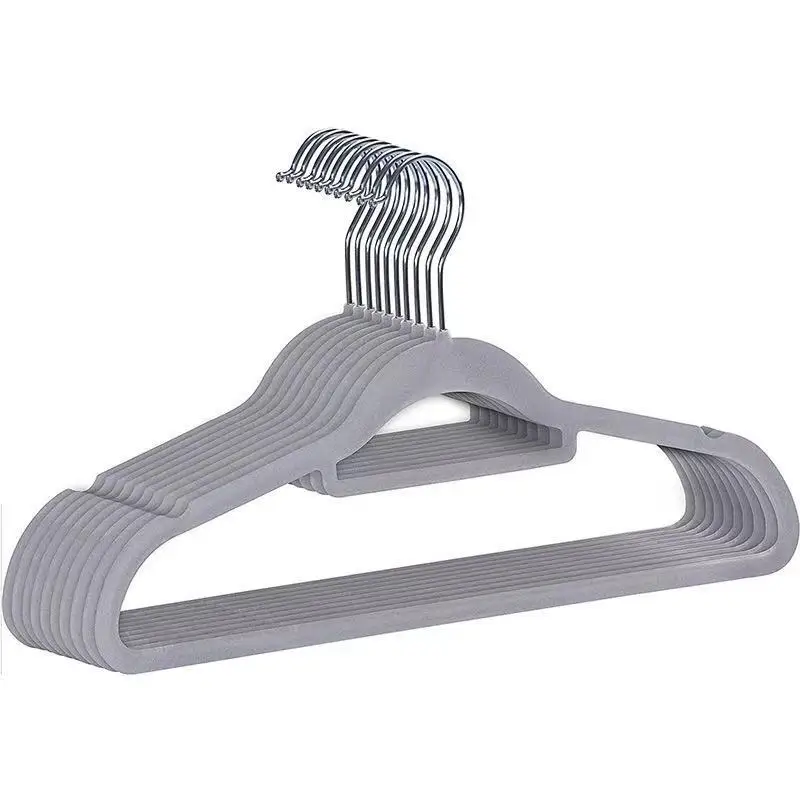 

5pcs/Lot Clothes Flocking Hangers Velvet Hangers for Clothes Pants Flock Non Slip 38/42/45cm Quality Magic Rack Slip-Resistant
