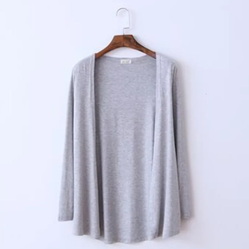 

LIBERJOG Knitted Sunscreen Cardigan Sweater Women Spring Autumn Solid Bottom Clothing Cardigan Female Loose Coat Long Sleeve