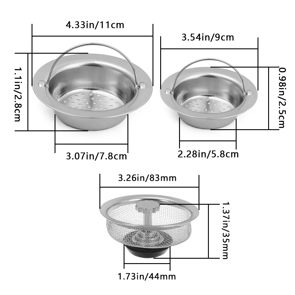 Портативный фильтр для раковины из нержавеющей стали ручная пробка слив пола