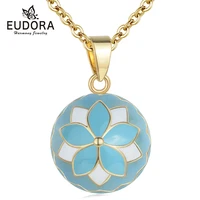 eudora blue good luck flower chime balls harmony ball necklace 20mm sound music mexican ball for baby mom maternity jewelry gift