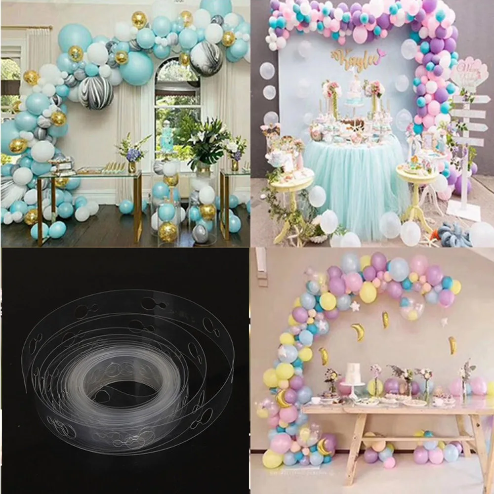 Balloon Accessories 5m Balloon Arch Glue Tape Tie Easy Knot Balloons Decorating Garland Tying Strip Balloon Ballon Tool Kit Dot images - 6