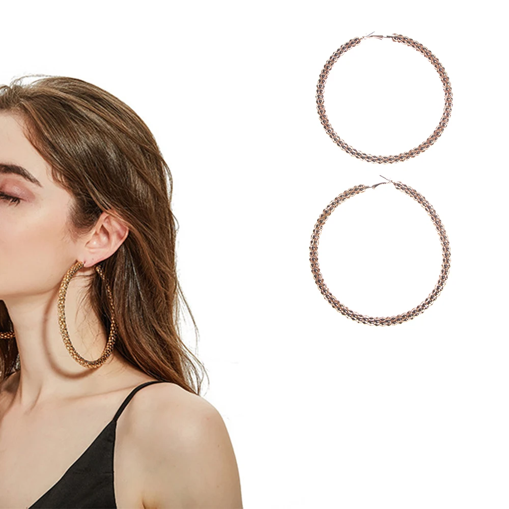 1 пара новых детских носков большие круглые серьги кольца для женщин моде Золотой