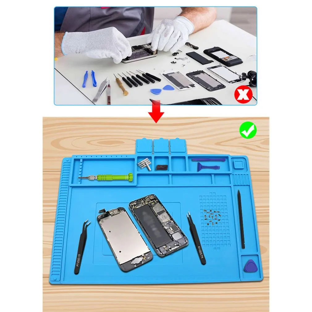 

Heat Insulation Working Mat Magnetic BGA Insulator Platform Non-Slip Non-static Phone Computer Circuit Board Repair Mat