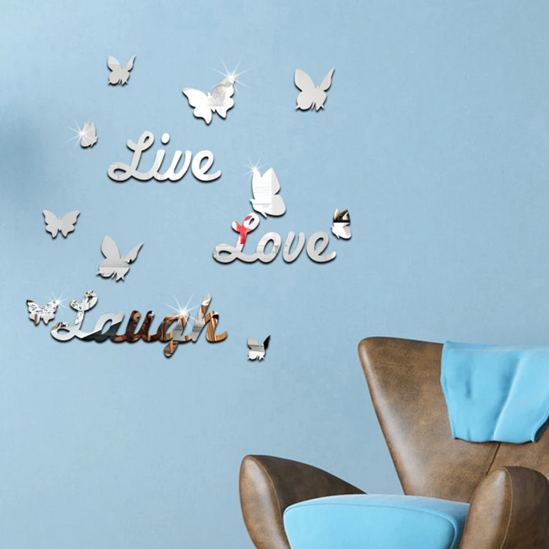 Акриловые DIY декоративные зеркальные настенные наклейки бабочки экологически