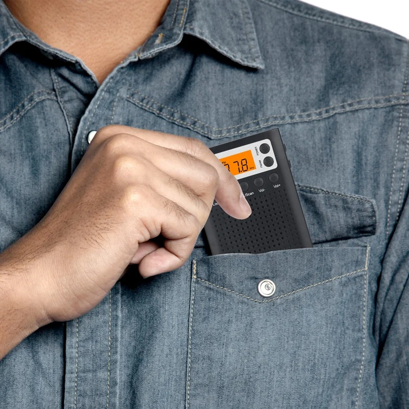 FM/AM цифровое мини портативное стерео радио для пожилых людей с питанием от