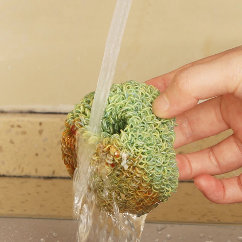 

Kitchen Nanofiber Clean Rub Scrubbing Scouring Pad Household Detachable Steel Wool Scrubber for Kitchen Bathroom Cleaning Ball