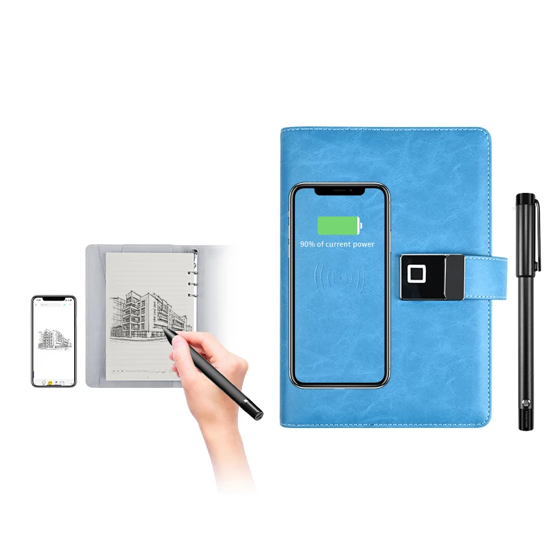 Giftset New Technology Combination Lock Journal Smart Handwriting Wireless Fingerprint Secret Diary With Lock